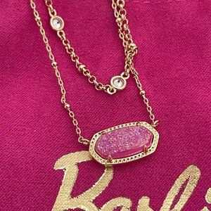 Barbie™ x Kendra Scott Gold Elisa Multi Strand Necklace with Hot Pink Druzy